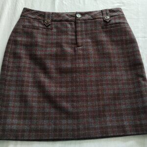 EDDIE BAUER Gray/Multi-Color WOOL Blend A-Line Skirt Sz 6